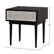 Cane Side Table - Matt Black