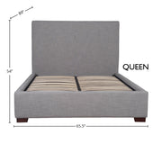 Finlay Storage Queen Bed - Dovetail Grey Linen