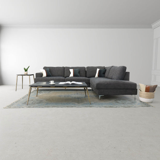 Feather Right Sectional - Charcoal Linen