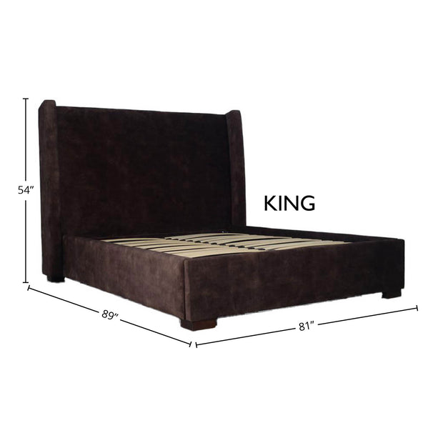 Cora Storage King Bed - Velvet Brown