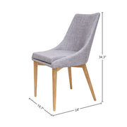 Fritz Side Dining Chair - Light Grey Natural Leg