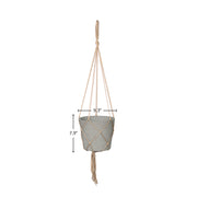 Craft Medium Hanging Pot With Netting - Cement Grey