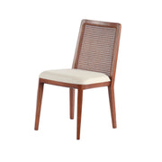 Cane Dining Chair - Beige/Brown Frame