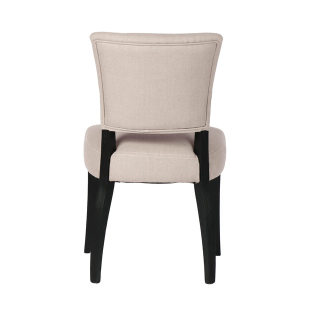 Luther Dining Chair - Light Linen/Black Legs