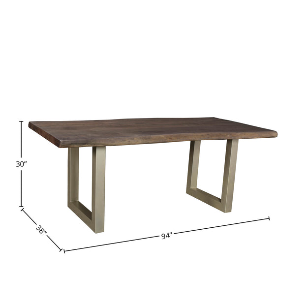 TAJ Large Dining Table - Vinegar Matte Top/ U Tube Metal Base