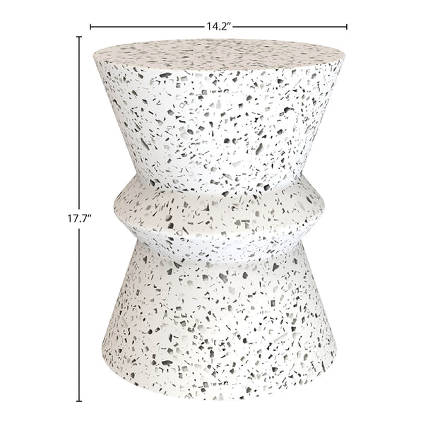 Concrete Hourglass Side Table - Terrazzo