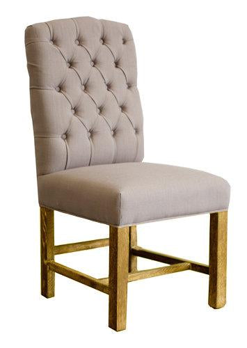 York Dining Chair â€“ Flax Linen & Natural Legs(2/Box)